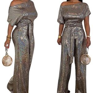 Elegant Off Shoulder Jumpsuit Size XXL NWOT